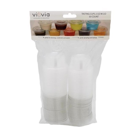 Viovia Viovia 2 oz Clear Polypropylene Tasting Cups with Lid VIO-0372